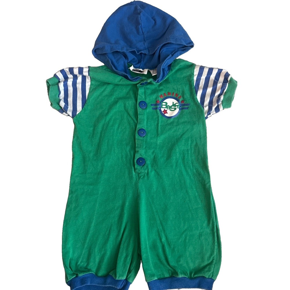 VTG Gitano Unisex Bubble Hooded Primary Buttons Sz 4 Toddler Preppy Retro